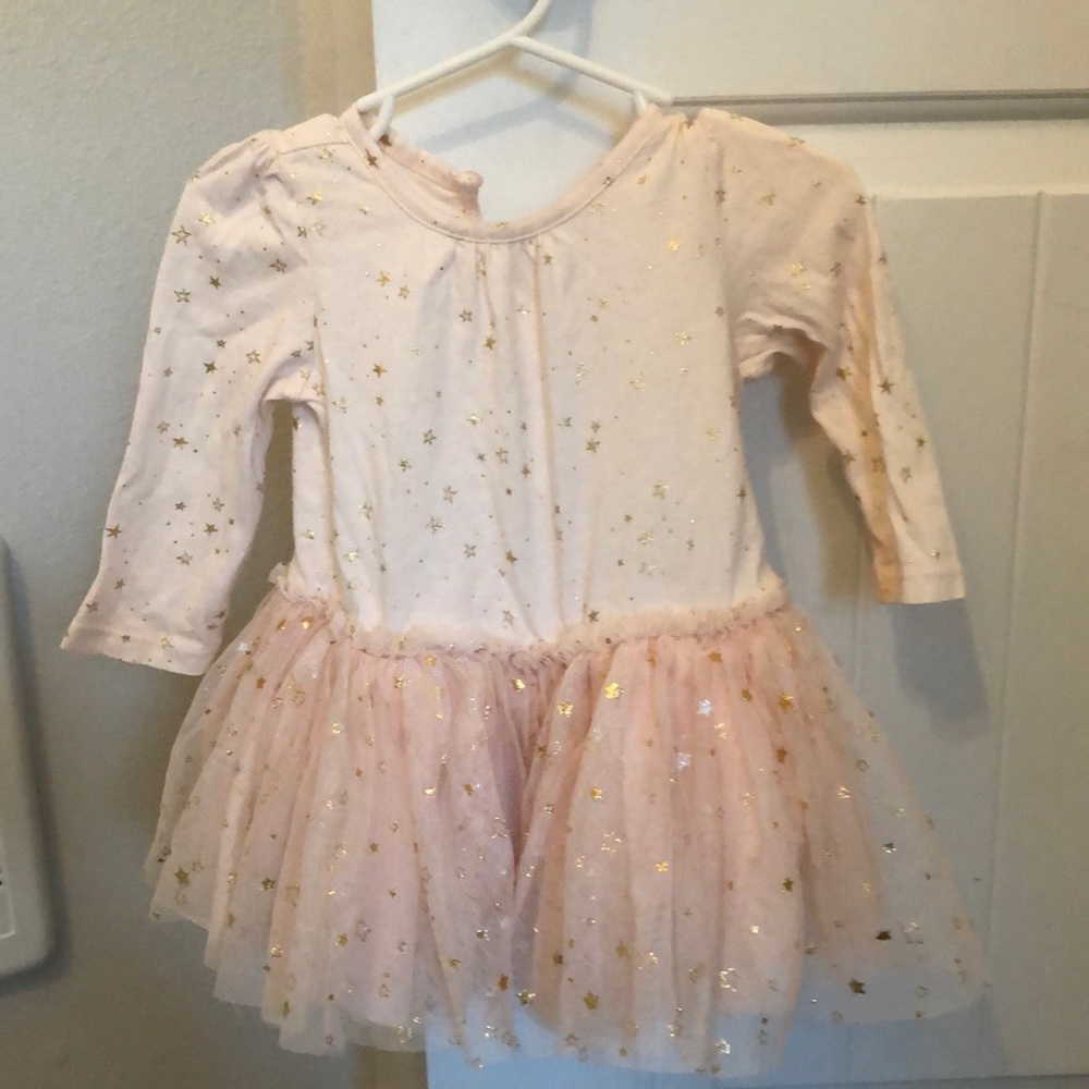 Peach colored tutu dress